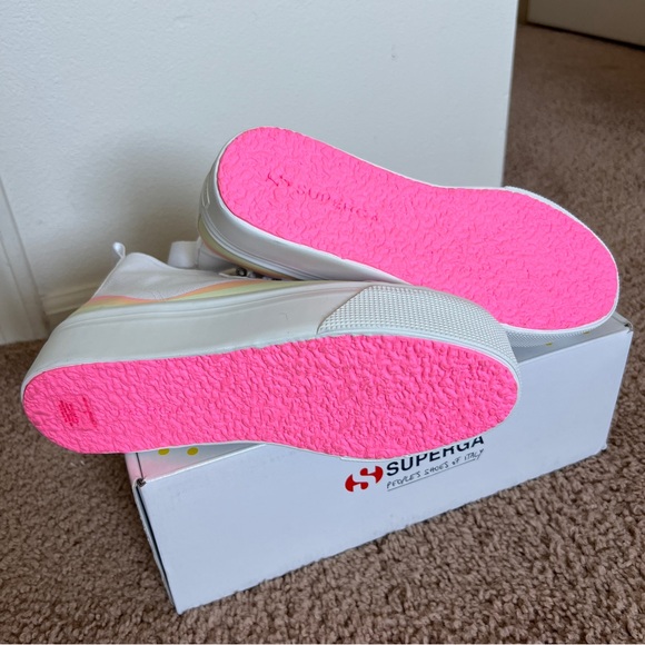 NIB Superga Rainbow Platform High Tops - Picture 6 of 13